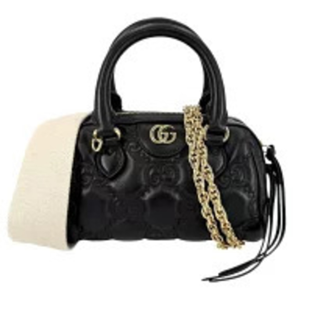 Gucci GG Matelasse 2way Handbag shoulder bag quilted leather black